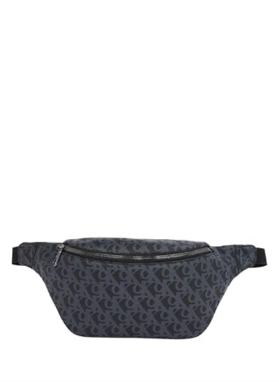 Calvin Klein MATTE AOP SQ WAISTBAG 38 Erkek Çanta, Siyah, Tek Beden
