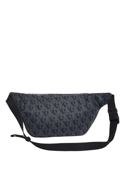 Calvin Klein MATTE AOP SQ WAISTBAG 38 Erkek Çanta, Siyah, Tek Beden