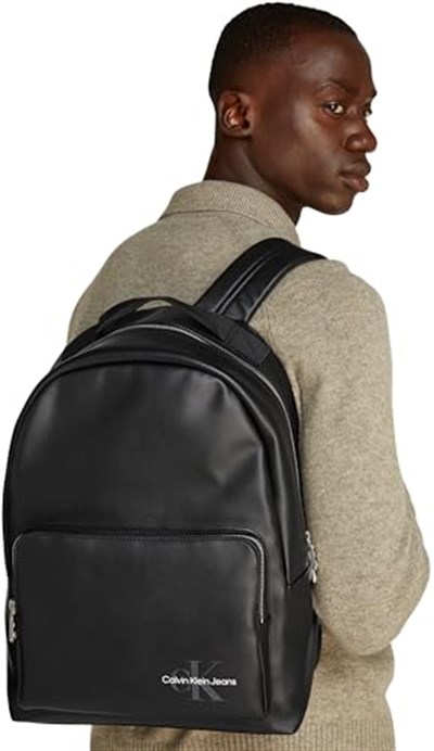Calvin Klein MONO LOGO BACKPACK 40 Erkek Sırt Çantası, Siyah, Tek Beden