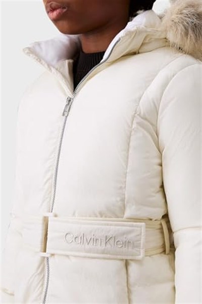 Calvin Klein Regular Fit Kapüşonlu Logolu Kemerli Mont IG0IG02685YBI Çocuk MONT IG0IG02685 YBI