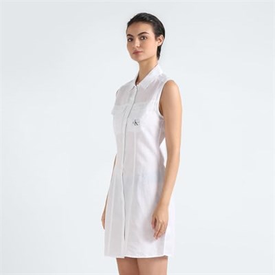 Calvin Klein SLEEVELESS COTTON SHIRT DRESS Elbise Kadın