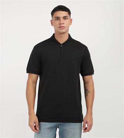 Calvin Klein SMOOTH COTTON WELT ZIP POLO Polo T-shirt Erkek