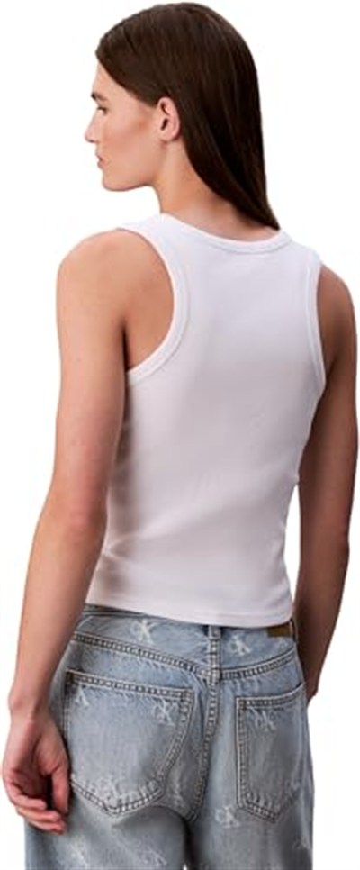 Calvin Klein WOVEN LABEL 2X2 BABY RIB TANK Kazak Kadın