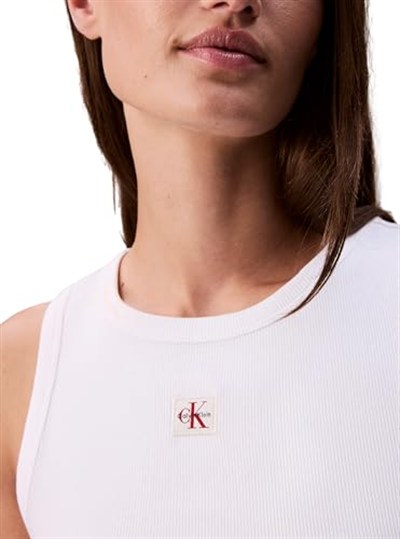 Calvin Klein WOVEN LABEL 2X2 BABY RIB TANK Kazak Kadın