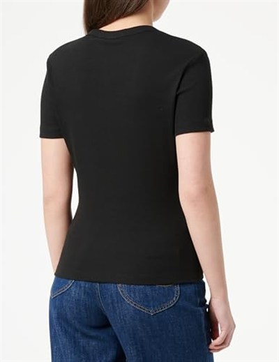 Calvin Klein WOVEN LABEL RIB FITTED TEE Tişört Kadın