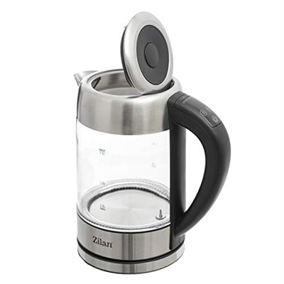 Cam su ısıtıcısı 1,7 litre | %100 BPA içermez | 2200 Watt | Renk değişimli LED aydınlatma | Paslanmaz çelik | Çaydanlık | Sıcak tutma fonksiyonu | Sıcaklık ayarı (60°C-100°C)