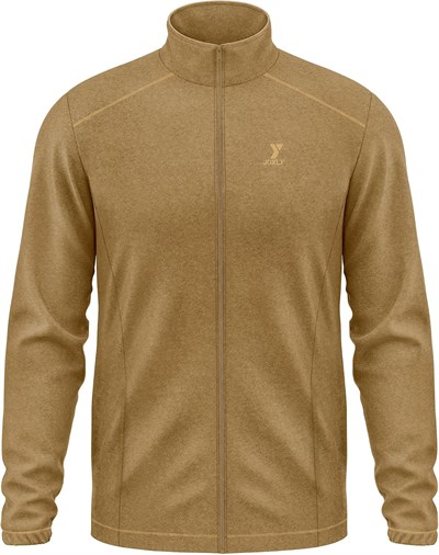 Camel Tam Fermuarlı Unisex Polar