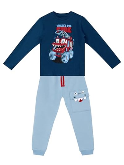 Canavar İtfaiye Erkek Çocuk T-shirt Pantolon Takım