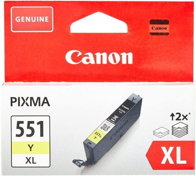 Canon CLI-551XL Y Yüksek Kapasiteli Orijinal Sarı Mürekkep Kartuşu 6446B001