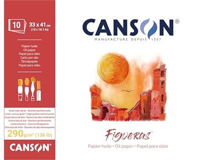 Canson 200857222 Figueras – Oelmalpapier, 33 x 41 cm, doğal beyaz - Seçenekler: 33x24cm,, 41x33cm