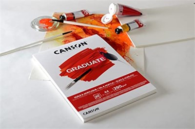 CANSON Graduate - C400110379 yağlı ve akrilik kağıt bloğu, DIN A5, 20 yaprak, 290 g/m² - Seçenekler: DIN A4, DIN A5, DIN A3