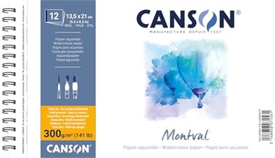 Canson Montval Eskiz ve Resim Defteri, Spiralli, 12 Sayfa, 5X21, 300G - Seçenekler: Spiral ciltli, Tek taraflı yapıştırma....