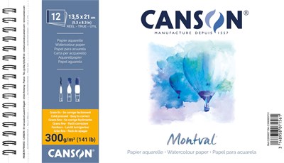 Canson Montval Eskiz ve Resim Defteri, Spiralli, 12 Sayfa, 5X21, 300G - Seçenekler: Spiral ciltli, Tek taraflı yapıştırma....