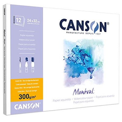 Canson Pad Canmontv 12S 24X32 300G Suluboya Blokları - Seçenekler: Spiral ciltli, Tek taraflı yapıştırma....