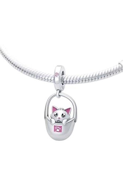 Çantada Kedi Charm | 925 Ayar Gümüş