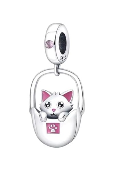 Çantada Kedi Charm | 925 Ayar Gümüş
