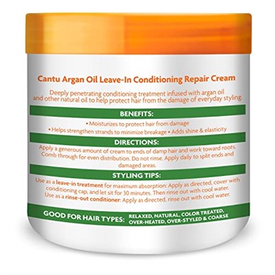 Cantu Argan Yağlı Durulanmayan Klima Onarım Kremi, 40 Ounce