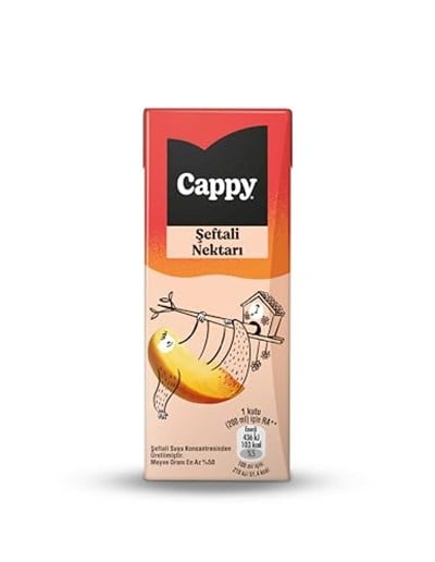 Cappy Şeftali Nektarı Karton Kutu 27x200 ml