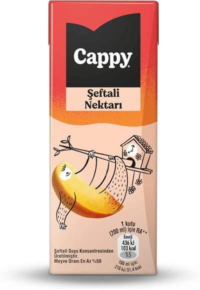 Cappy Şeftali Nektarı Karton Kutu 27x200 ml