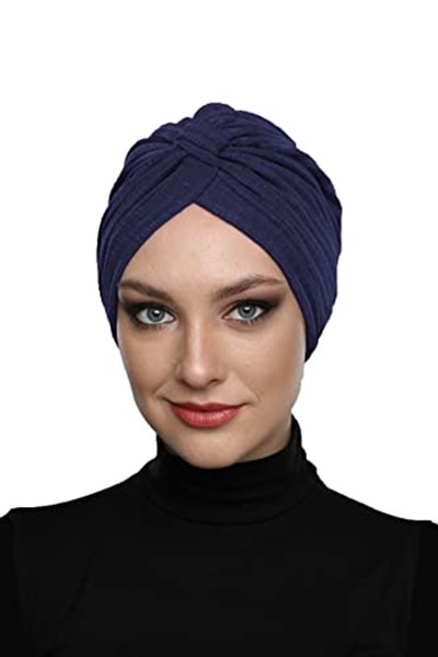 Çapraz Penye Bantlı Astarlı Hazır Türban Tesettür Havuz Bonesi