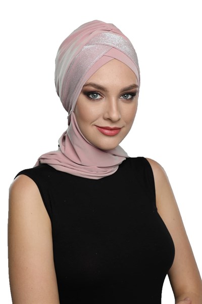 Çapraz Pike Atkılı Astarlı Hazır Türban Tesettür Bone