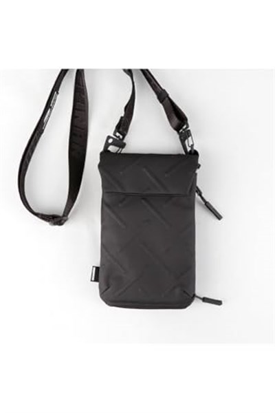 Çapraz Vücut Çantası Sling Pouch Juno Cross-Hatch Naylon Scout Boyun Askı Kayışlı Siyah