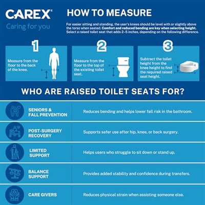 Carex Uzatılmış menteşeli klozet kapağı yükselticisi, tuvalete 8 cm yükseklik ekler, 136 kg ağırlık kapasitesi, yükseltilmiş klozet kapağı