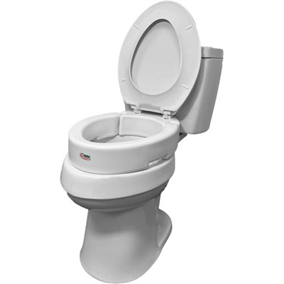 Carex Uzatılmış menteşeli klozet kapağı yükselticisi, tuvalete 8 cm yükseklik ekler, 136 kg ağırlık kapasitesi, yükseltilmiş klozet kapağı