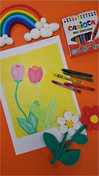Carioca Wax Maxı Yıkanabilir Pastel Boya Kalemi 50Li