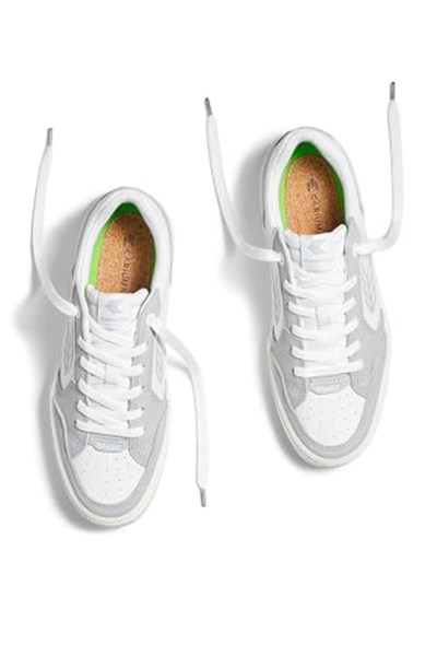 Cariuma Vallely Leather Accents Beyaz - Gri Deri Sneaker Ayakkabı, 421401W62W