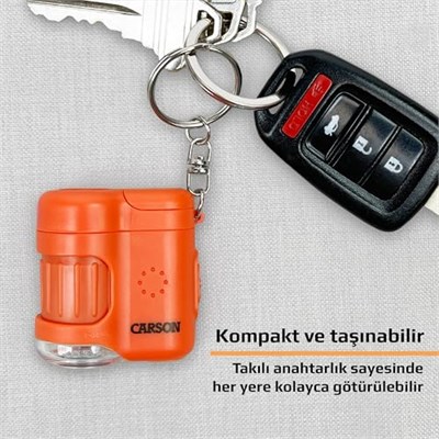Carson MM-280O MicroMini™ Cep Mikroskobu Anahtarlık, Turuncu