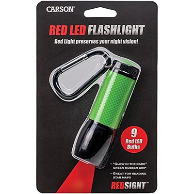 Carson RedSight Pro Flashlight - Red LED Torch (Two Brightness Settings)