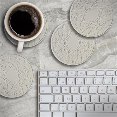 Casa Bruno Embossed Victorian Lace – içecekler altlık aus Kumtaşı – 4lü Hediye Paketi