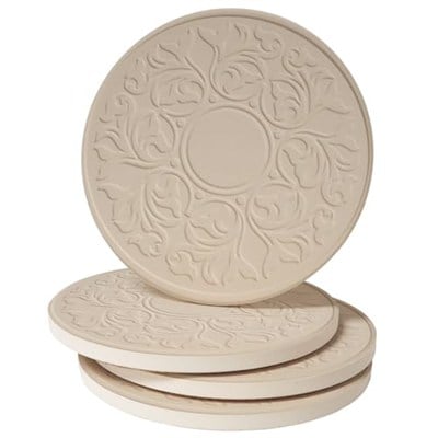 Casa Bruno Embossed Victorian Lace – içecekler altlık aus Kumtaşı – 4lü Hediye Paketi