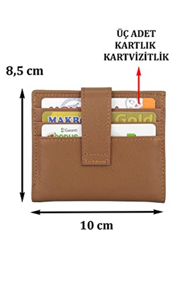 Case Club Deri Kartlık Cüzdan Ehliyet Kimlik ve Kağıt Para Bölmeli -Taba