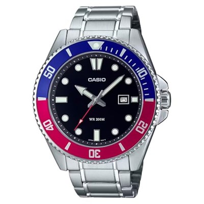 Casio MDV-107D-1A3VDF Kol Saati, Kırmızı-Mavi, Standart