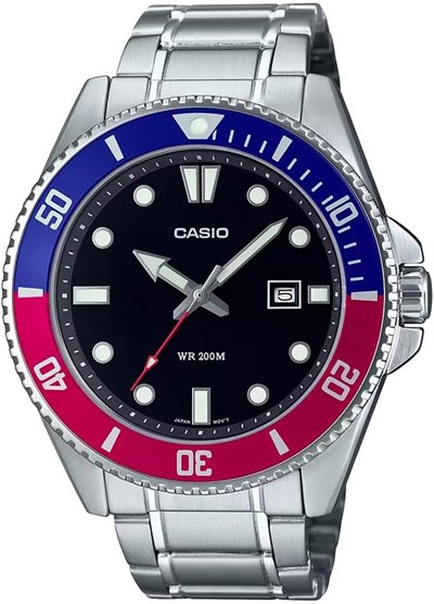 Casio MDV-107D-1A3VDF Kol Saati, Kırmızı-Mavi, Standart
