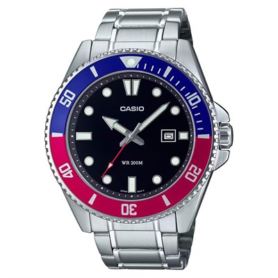 Casio MDV-107D-1A3VDF Kol Saati, Kırmızı-Mavi, Standart