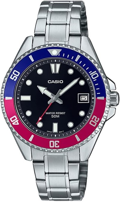 Casio MDV-10D-1A3VDF Kol Saati, Lacivert-Kırmızı, Standart