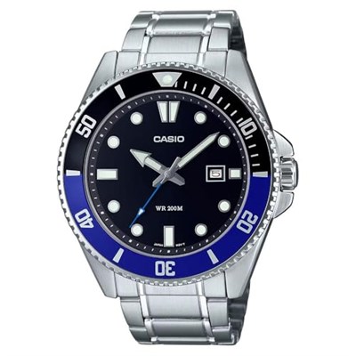 Casio Üniseks yetişkin MDV-107D-1A2VDF Dalgıç Kol Saati Siyah-Mavi Standart