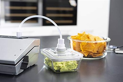 Caso 1197 VacuBoxx E-Set Vakum Kabı, 4 Adet, Vakumlu El Pompası Ve Adaptör Dahil, BPA İçermez