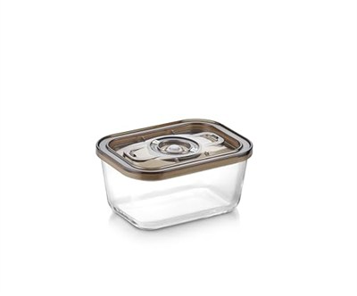 CASO VacuBoxx Eco M vakumlu taze saklama kabı, 800 ml hacim, basınca duyarlı ve sıvı gıdalar için, BPA içermez, fırına dayanıklı, bulaşık makinesinde yıkanabilir, dondurucuya uygun