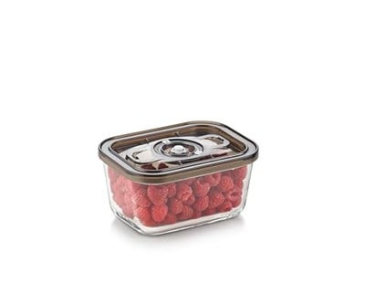 CASO VacuBoxx Eco M vakumlu taze saklama kabı, 800 ml hacim, basınca duyarlı ve sıvı gıdalar için, BPA içermez, fırına dayanıklı, bulaşık makinesinde yıkanabilir, dondurucuya uygun