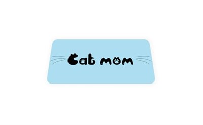Cat Mom - Geri Dönüşümlü Unisex Elastik Baskılı Bileklik ve Hatırlatıcı Kart