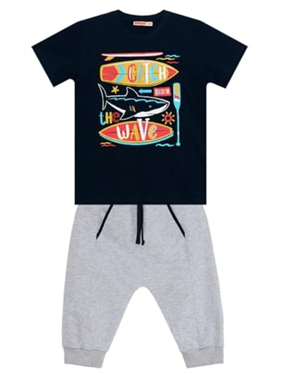 Catch Wave Erkek Çocuk T-shirt Kapri Şort Takım