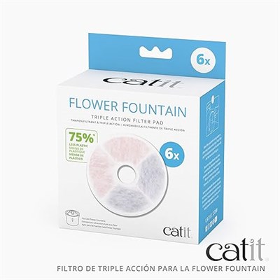Catit Triple Action filtre çerçevesiz, Catit çiçek çeşmesi için filtre, 6lı paket