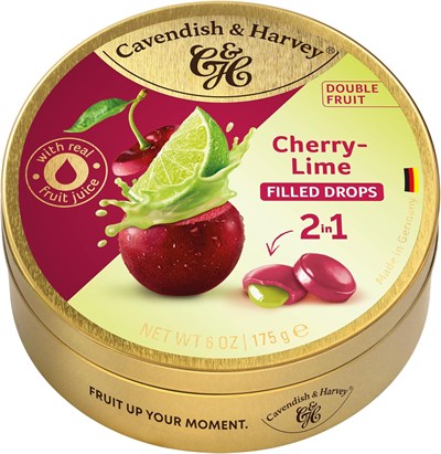 Cavendish & Harvey Double Fruit Drops Limon Dolgulu Kirazlı Şeker 175g