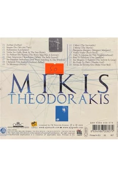 Cd Mikis Theodorakis The Best Of Greek Composers 1 Cd