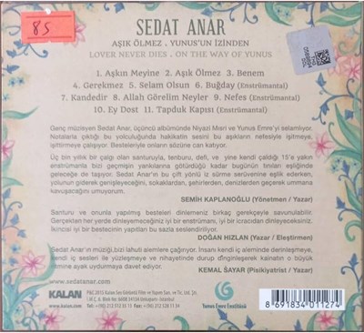 Cd Sedat Anar Aşık Ölmez Yunusun Izinden Cd