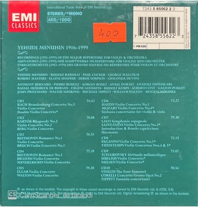 Cd Yehudi Mehunin The Violinist 10 Cd Lik Set